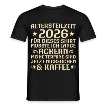 Partial retirement 2026 Funny colleague farewell - Men's T-Shirt - black - Front - AI Model Male 178 light (178cm)