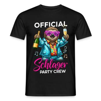 Official Schlager Party Crew - Männer T-Shirt - Schwarz - Vorne - AI Model Male 178 light (178cm)