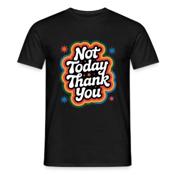 Pas aujourd’hui, merci - T-shirt drôle - T-shirt homme - noir - Devant - AI Model Male 178 light (178cm)