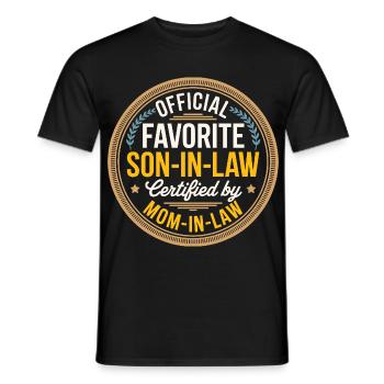 Son In Law Certified Mom Funny Family - Men's T-Shirt - black - Front - AI Model Male 178 light (178cm)