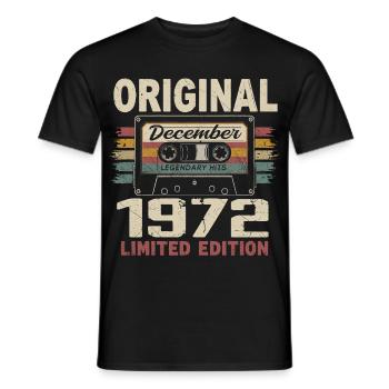 Cadeau D'anniversaire Décembre 1972 - T-shirt homme - noir - Devant - AI Model Male 178 light (178cm)