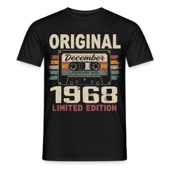 Cadeau D'anniversaire Décembre 1968 - T-shirt homme - noir - Devant - AI Model Male 178 light (178cm)