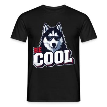 Be Cool - Siberian Husky - Men's T-Shirt - black - Front - AI Model Male 178 light (178cm)