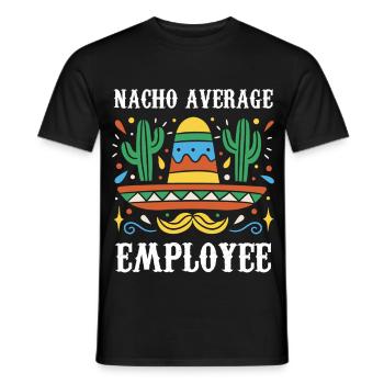 Nacho Employé moyen - T-shirt homme - noir - Devant - AI Model Male 178 light (178cm)