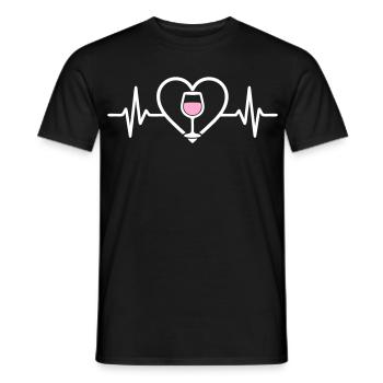 Roséwein-Herz - Männer T-Shirt - Schwarz - Vorne - AI Model Male 178 light (178cm)