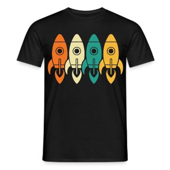 Vintage Raketen Weltraumforschung Ingenieur Geschenk - Männer T-Shirt - Schwarz - Vorne - AI Model Male 178 light (178cm)