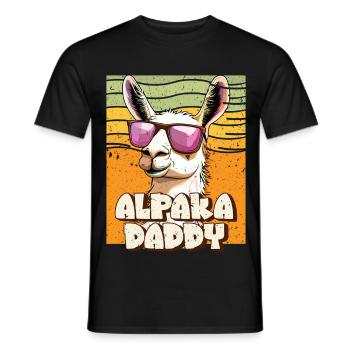 Alpaka Fan Retro Lama Lustiges - Männer T-Shirt - Schwarz - Vorne - AI Model Male 178 light (178cm)