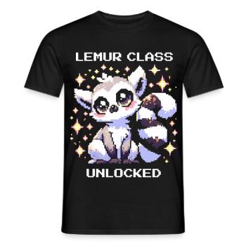 Classe de lémurien débloquée | RPG, Mise à niveau - T-shirt homme - noir - Devant - AI Model Male 178 light (178cm)