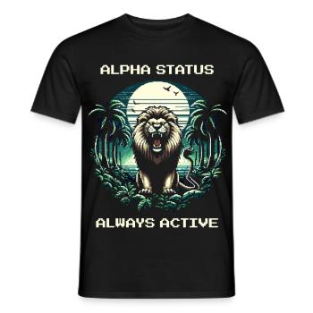 Statut Alpha Actif | Lion, Domination, Nature - T-shirt homme - noir - Devant - AI Model Male 178 light (178cm)