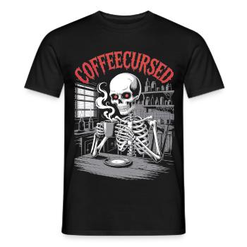 Kaffee Verfluchtes Skelett Brauen Gruseliges Halloween - Männer T-Shirt - Schwarz - Vorne - AI Model Male 178 light (178cm)
