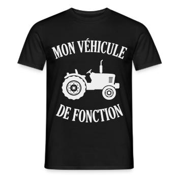 Mon véhicule de fonction humour agriculteur - T-shirt homme - noir - Devant - AI Model Male 178 light (178cm)