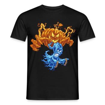 🎃Haunted Pumpkin Ghost Hunter 👻 - T-shirt homme - noir - Devant - AI Model Male 178 light (178cm)