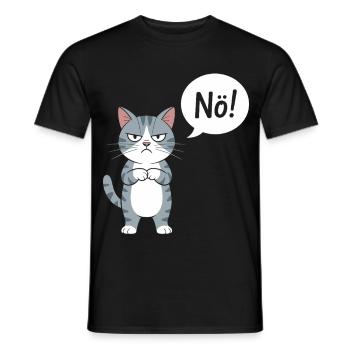Non! Drôle de chat avec dicton - T-shirt homme - noir - Devant - AI Model Male 178 light (178cm)