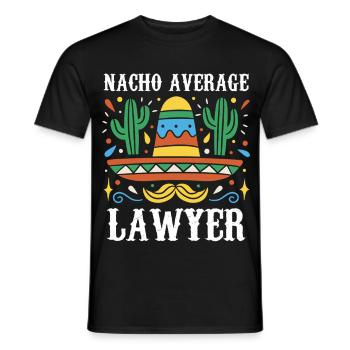 Illustration de l’avocat moyen Nacho - T-shirt homme - noir - Devant - AI Model Male 178 light (178cm)