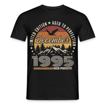 Décembre 1995 Édition Originale Cadeau décembre  - T-shirt homme - noir - Devant - AI Model Male 178 light (178cm)