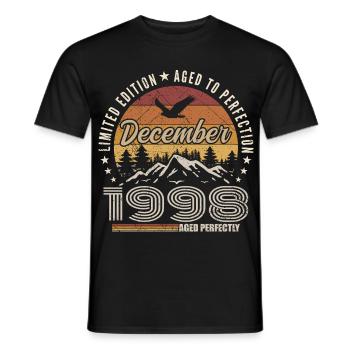 December 1998 Original Edition December Gift - Men's T-Shirt - black - Front - AI Model Male 178 light (178cm)