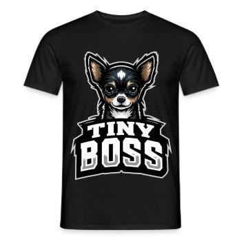 Petit chien, grande personnalité - T-shirt homme - noir - Devant - AI Model Male 178 light (178cm)