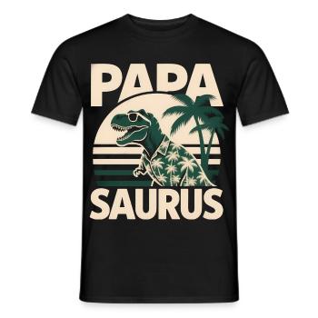 Papa Saurus Rex dinosaure Cadeau de fête des pères - T-shirt homme - noir - Devant - AI Model Male 178 light (178cm)