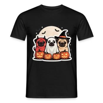 Pug Halloween Costume Funny Pumpkin Gift - Men's T-Shirt - black - Front - AI Model Male 178 light (178cm)