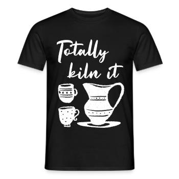 Totally bin it coffee kitchen illustration - Men's T-Shirt - black - Front - AI Model Male 178 light (178cm)
