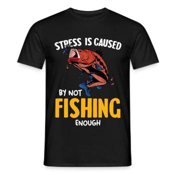 Stress due to too little fishing - Men's T-Shirt - black - Front - AI Model Male 178 light (178cm)