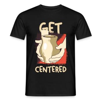Get Centered Coffee Moment - Men's T-Shirt - black - Front - AI Model Male 178 light (178cm)