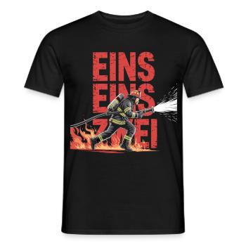 Dicton des pompiers – Le héros de l’appel d’urgence 112 en action - T-shirt homme - noir - Devant - AI Model Male 178 light (178cm)