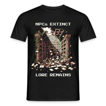 NPCs weg, Lore bleibt | Postapokalyptik - Männer T-Shirt - Schwarz - Vorne - AI Model Male 178 light (178cm)