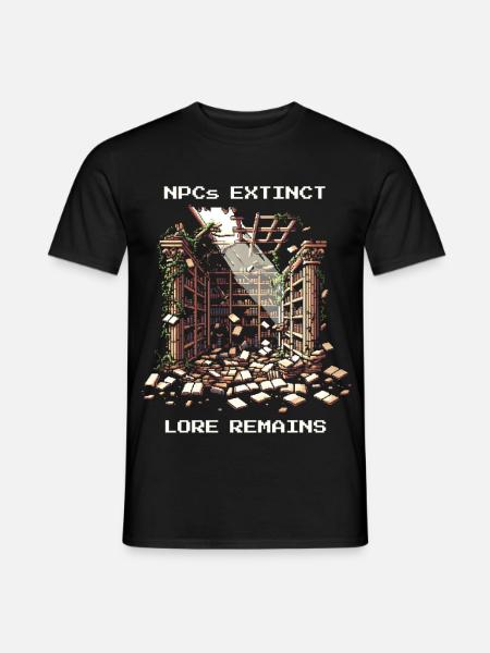 NPCs gone, lore stays | Post-apocalyptic - Men's T-Shirt - black