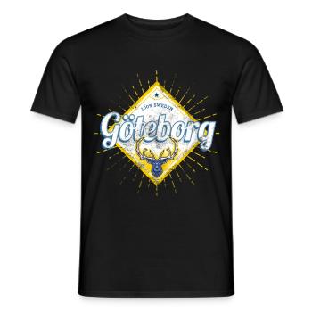 Göteborg mit Hirsch Schweden Vintage Souvenir - Männer T-Shirt - Schwarz - Vorne - AI Model Male 178 light (178cm)
