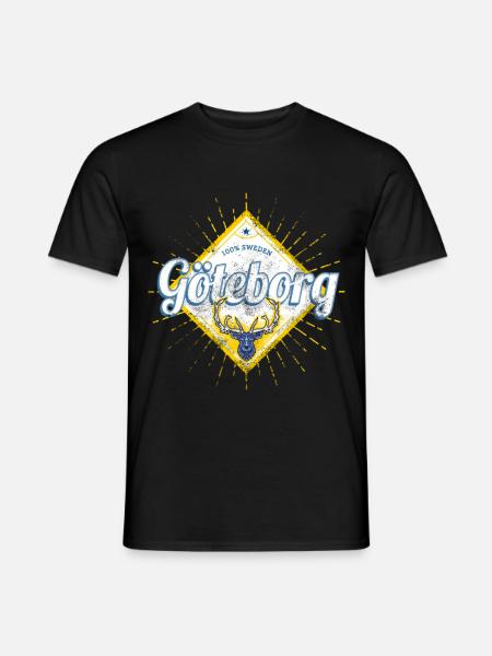 Gøteborg med Deer Sweden Vintage Souvenir - Mænd T-shirt - sort