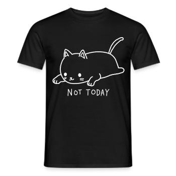 Katze Not Today Ich habe keine Lust - Männer T-Shirt - Schwarz - Vorne - AI Model Male 178 light (178cm)