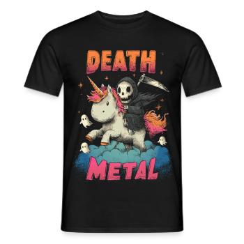 Licorne Métal - T-shirt homme - noir - Devant - AI Model Male 178 light (178cm)