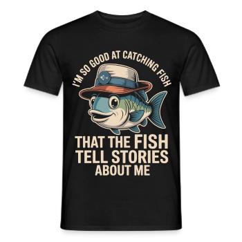  Ich Bin So Gut Im Fangen Von Fischen Dass Die - Männer T-Shirt - Schwarz - Vorne - AI Model Male 178 light (178cm)
