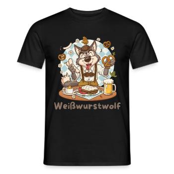 Moulin à saucisses Kochheld Bavarois - T-shirt homme - noir - Devant - AI Model Male 178 light (178cm)