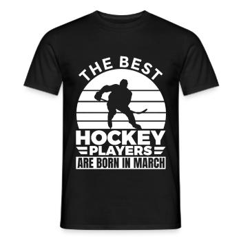 Eishockey März Geburtstag - Men's T-Shirt - black - Front - AI Model Male 178 light (178cm)