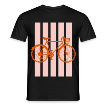 Fahrrad Radler Citybike mit Korb - Männer T-Shirt - Schwarz - Vorne - AI Model Male 178 light (178cm)
