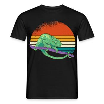 Sunset Chameleon - Men's T-Shirt - black - Front - AI Model Male 178 light (178cm)