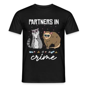 Partner in Crime Cat Duo - Men's T-Shirt - black - Front - AI Model Male 178 light (178cm)