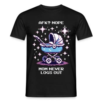 AFK? Mama loggt nie aus | Gamer-Mama, Eltern - Männer T-Shirt - Schwarz - Vorne - AI Model Male 178 light (178cm)
