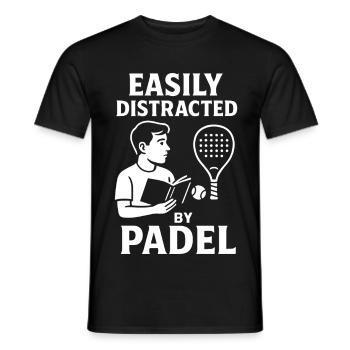 Leicht abgelenkt von Padel Lustiger Sport - Männer T-Shirt - Schwarz - Vorne - AI Model Male 178 light (178cm)