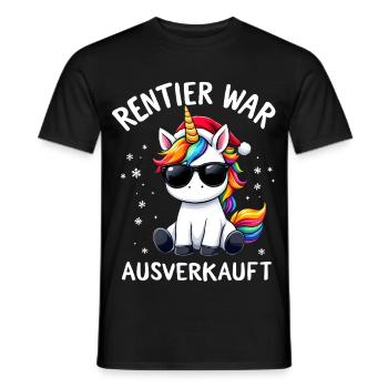 Weihnachten Rentier War Ausverkauft Einhorn - Männer T-Shirt - Schwarz - Vorne - AI Model Male 178 light (178cm)
