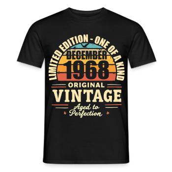 Birthday Party December 1968 - December 1968 - Men's T-Shirt - black - Front - AI Model Male 178 light (178cm)