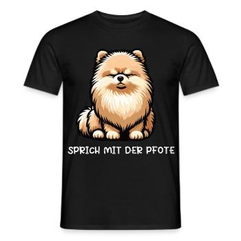 Talk to your paw Pomeranian Pomeranian Pomeranian Pomeranian Spitz - Men's T-Shirt - black - Front - AI Model Male 178 light (178cm)