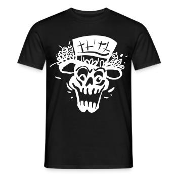 Squelette avec style de ligne de cylindre - T-shirt homme - noir - Devant - AI Model Male 178 light (178cm)