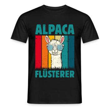 Alpaka Fan ALPAKA FLÜSTERER Lama Lustiges - Männer T-Shirt - Schwarz - Vorne - AI Model Male 178 light (178cm)