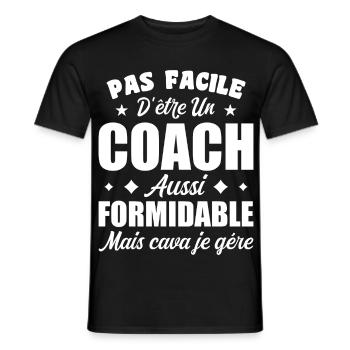 Coach Formidable Idée Cadeau Entraîneur Drôle - T-shirt homme - noir - Devant - AI Model Male 178 light (178cm)