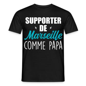 Enfant Humour Marseillais Supporter de Marseille - T-shirt homme - noir - Devant - AI Model Male 178 light (178cm)