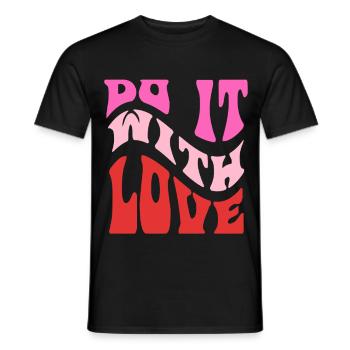 Lettrage rétro It It Love - T-shirt homme - noir - Devant - AI Model Male 178 light (178cm)