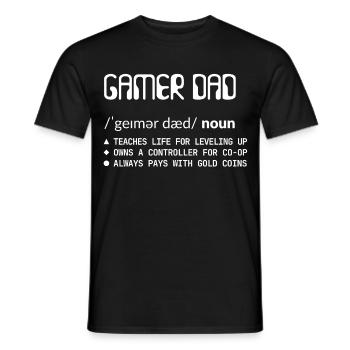 Gamer Dad - Consoles Papa White - Men's T-Shirt - black - Front - AI Model Male 178 light (178cm)